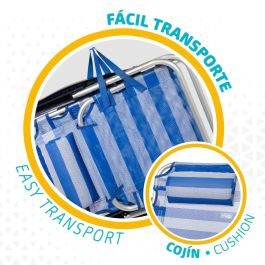 Silla de Playa Aktive Plegable Cojín Blanco Azul 48 x 84 x 46 cm (2 Unidades) Silla de Playa Aktive Plegable Cojín Blanco Azul 48 x 84 x 46 cm (2 Unidades)