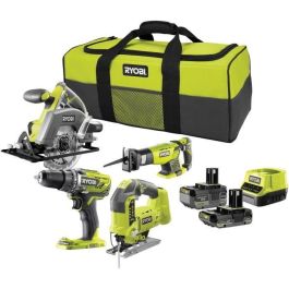 Paquete de 4 herramientas inalámbricas RYOBI One + RCK184C-242S - Taladro - 3 sierras circulares, sierra de calar, sable - 2 baterías 2Ah y 4Ah Precio: 399.9499999. SKU: B19CKJBLBT