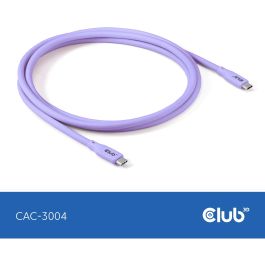 Club3D Lifestyle USB-C St/St - Cable Púrpura de 2m USB4 Gen 2x2, PD 240W, 20Gbps, para Carga Rápida