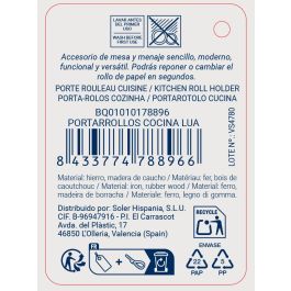 Inde - Portarrollos Cocina Lua Quttin, Organizador de Cocina en Acero, 15 x 15 x 31 cm (24 Unidades)