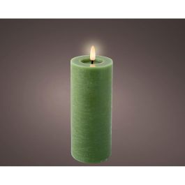 Lumineo Vela LED de Cera, Efecto Llama, Verde, Ø7x19 cm, Acabado Rústico, Luz Cálida, Temporizador 6h Precio: 5.68999959. SKU: B1H9NNBBSF