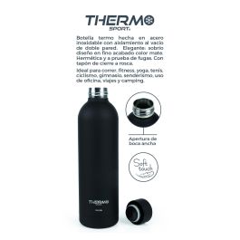 Botella Termo Soft Touch 1L Negra Thermosport (6 Unidades) Botella Termo Soft Touch 1L Negra Thermosport (6 Unidades)