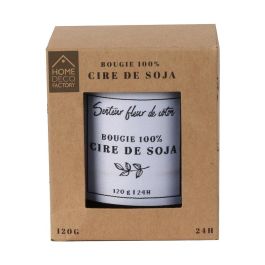 Home Deco Factory Vela Cera Soja Flor de Algodón Diámetro 7 cm Altura 8 cm Duración 24h 120g