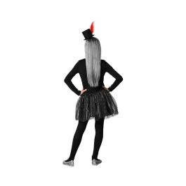 Disfraz de Esqueleto Brillante para Niña, Vestido Negro con Falda de Tul, Calaveras y Capa - Ideal Halloween 10-12 Años