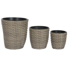 Macetero Terraza Y Jardin DKD Home Decor Natural 40 x 45 x 40 cm Set de 3