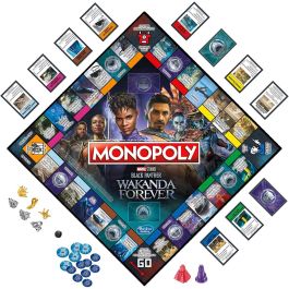 Hasbro Juego de Mesa Monopoly Black Panther Wakanda Forever para Mayores de 8 Años Edición Coleccionista