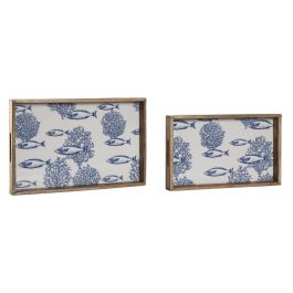 Bandeja Mediterraneo DKD Home Decor Blanco Azul 27 x 5.5 x 43.5 cm Set de 2 Precio: 29.49999965. SKU: B1HG3NKYMW