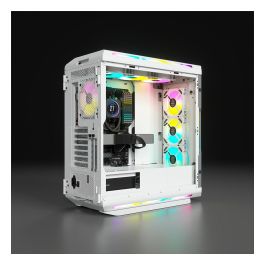 Corsair iCUE 5000T RGB Midi Tower Blanco PC Gaming con Panel de Vidrio Templado y Iluminación RGB