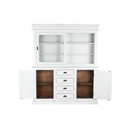 DKD Home Decor Vitrina Romántico Blanco de Madera de Mango y Cristal con 4 Puertas, 4 Cajones, 4 Estanterías, Desmontable 170x200x45 cm DKD Home Decor Vitrina Romántico Blanco de Madera de Mango y Cristal con 4 Puertas, 4 Cajones, 4 Estanterías, Desmontable 170x200x45 cm