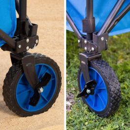 Carro Multiusos Aktive Azul Negro Poliéster PVC Acero 88 x 108 x 47 cm Plegable Playa