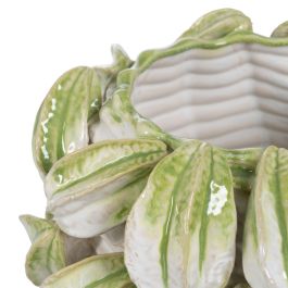 Jarrón Verde-Blanco Cerámica Decoración 33,50 X 33 X 23 cm