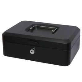 Caja Caudales con Bandeja y Cierre Tamaño Grande 25X9X17 Cm. Negra Bismark 318738 Precio: 23.94999948. SKU: S8401750