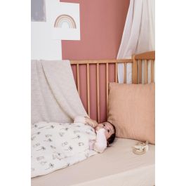 Manta para recién nacido CANDIDE - 70 cm - 3/9 meses - Blanco con estampado de tigre