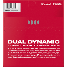 Dunlop Juego Bajo Eléctrico Dual Dynamic Hybrid Nickel 45-105