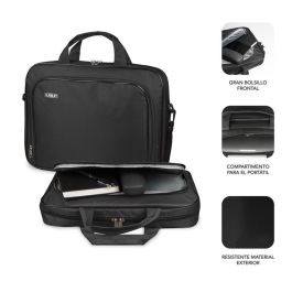 SUBBLIM Maletin Oxford Negro para Portatiles hasta 13.3"-14"/ 33.7-35.5CM - Interior acolchado