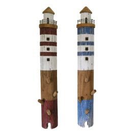 DKD Home Decor Marino dandou 26 Perchero de Pared, Azul, Rojo, Madera Reciclada, 10 x 77 x 12 cm (2 Unidades) Precio: 49.69000036. SKU: B1H2W3KECK