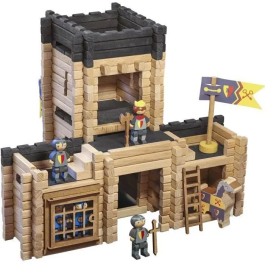 Jeujura 8028 Juego de Construcción Castillo Catapulta 270 Piezas de Madera