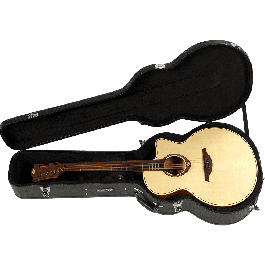TOBAGO Estuche Rígido para Guitarra Acústica Jumbo, Piel Sintética Negro, Protección Profesional