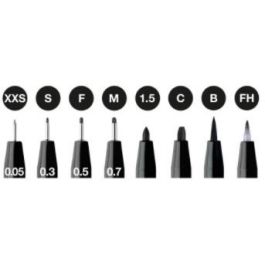 FABER-CASTELL Tuschestift Pitt Artist Pen Negro Multicolor, 8 unidades, tinta resistente al agua y sin olor