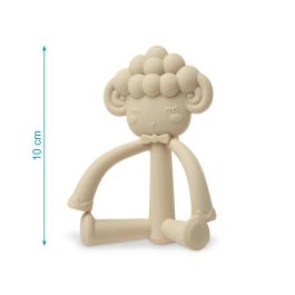 KioKids Mordedor de Silicona para Bebé, Ovejita Patilarga Beige, Alivio Dentición, con Texturas Masajeadoras, +3 Meses, Libre de BPA y Ftalatos