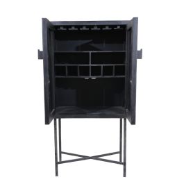 DKD Home Decor Bone 23 Mueble Bar Bicolor Negro 80 x 40 x 153 cm
