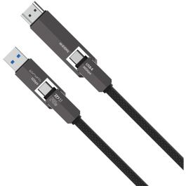 4smarts 549240 Cable USB4 HDMI ComboCord 1.5m, Carga Rápida 240W, 40 Gbit/s, 4K a 60Hz, Negro