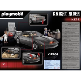 Playmobil Coche Fantástico 70924 Knight Rider K.I.T.T. con Figuras y Funciones Electrónicas