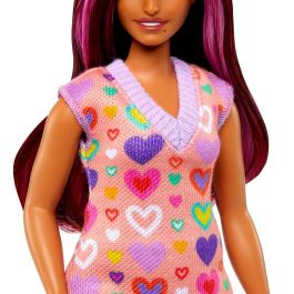 Muñeca Barbie Fashionista Vestido Corazones Hjt04 Mattel