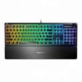 SteelSeries Teclado Apex 3 64804 Portugués RGB, Reposamuñecas Magnético, Resistente al Agua IP32, Interruptores Silenciosos
