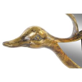 DKD Home Decor Decoración de Pared Dorado Resina Espejo Pato 3 x 37 x 38 cm