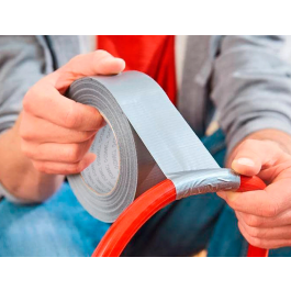 Q-connect Cinta Adhesiva Americana Super Fuerte 25 mt x 48 mm Resistente Impermeable Multiuso Plata