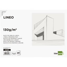 Bloc Dibujo Liderpapel Lineal Encolado 230x325 mm 20 Hojas 130 gr-M2 Sin Recuadro 5 unidades