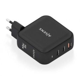 Aisens ASCH-140W3P031-BK Cargador de Pared GaN 140W con 2xUSB-C y 1xUSB-A, Carga Rápida PD3.1 para Portátiles/Móviles/Tablets, Negro