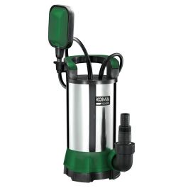 Koma Tools BAL-500 Bomba Sumergible Drenaje Aguas Limpias 500W Flotador Auto. Caudal 10000 L/h Altura 8m Inmersión 7m Inox 5mm