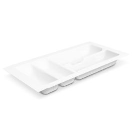 ALK Cubertero Organizador Modelo Mauro de Plástico Blanco para Cajón de Módulo 300 mm, 4 Espacios, 235x480 mm