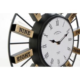 DKD Home Decor Reloj de Pared Dorado y Plateado Loft 6.4 x 40 x 40 cm (2 Unidades)