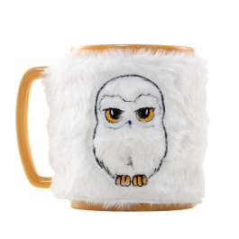 PYRAMID Taza Harry Potter Hedwig con Funda de Peluche - Cerámica 440ml Apta para Microondas y Lavavajillas
