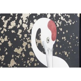 DKD Home Decor Cuadro Oriental Negro Blanco Dorado Set de 3 Lienzo 4 x 140 x 210 cm