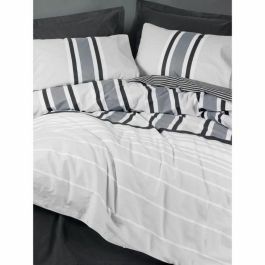 ASI8684283035953 - Juego de Cama 1 Funda Nórdica 220x240 cm y 2 Fundas Almohada 60x60 cm 100% Algodón Antracita