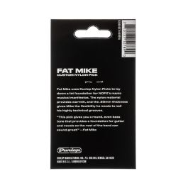 DUNLOP Pack 6 Púas de Nylon Fat Mike 0.60 mm - Para Guitarra, Sonido Redondo y Uniforme para Bases Sólidas
