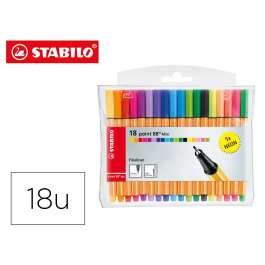 Stabilo Rotulador Punta de Fibra Point 88 Mini Estuche de 18 Unidades Colores Surtidos Trazo 0,4mm Precio: 16.50000044. SKU: B1KJ6JG4F5