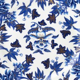 Wedgwood Plato Pastas Hibiscus 20 cm (4 Unidades) con Franjas de Oro de 22 Quilates