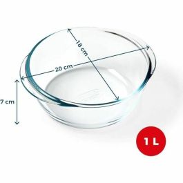 Pyrex 1450140 Plato Redondo para Freidora de Aire de Vidrio Borosilicato 20 cm
