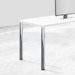 Emuca Lote de 4 patas para mesa, diámetro 60mm, H 710mm, Acero, Cromado