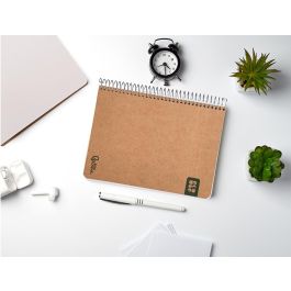 Cuaderno Espiral Liderpapel Din A5 Ecouse Tapa Cartulina Kraft Contracolada 120H Papel 100% Reciclado 80 gr Liso