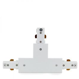 Conector T para Carril Bifásico Focos LED Blanco