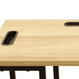 Home Deco Factory Mesa Auxiliar Nate Colección Industriel con Soporte Tablet y Ranuras 48x28x62.5 cm