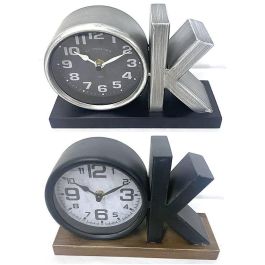 Reloj Sobremesa Loft DKD Home Decor Negro Plateado 8 x 15 x 23 cm (2 Unidades) Precio: 35.78999952. SKU: S3037766