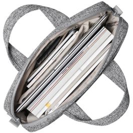 Rivacase 7921 Bandolera para Portátil Anvik 14" Gris Claro con Compartimento para Tablet y Bolsillos - Poliéster