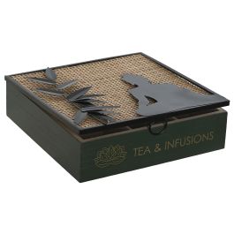 DKD Home Decor Caja Infusiones Oriental 2023 Natural Negro MDF 24 x 24 x 7 cm Precio: 27.50000033. SKU: B15KS2VNBX